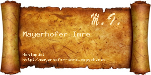 Mayerhofer Imre névjegykártya