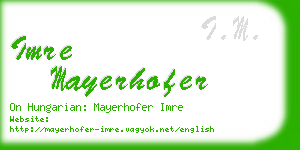 imre mayerhofer business card